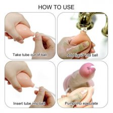 Фаллос с мошонкой Soft Ejaculation Cock 8 in с имитацией семяизвержения