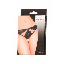 Эротические трусики Erolanta Lingerie Collection, кружевные с ажурными вырезами, черные (42-44)