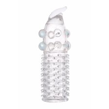 Насадка с шариками TOYFA, TPE, прозрачный, 13 см