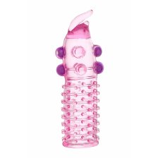 Насадка с шариками TOYFA, TPE, розовый, 13 см