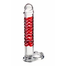 Нереалистичный фаллоимитатор Sexus Glass, стекло, прозрачный, 16 см