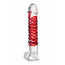 Нереалистичный фаллоимитатор Sexus Glass, стекло, прозрачный, 16 см