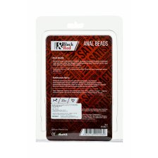 Анальная цепочка Black & Red by TOYFA, водонепроницаемая, ПВХ, красная, 31 см, Ø 3 см