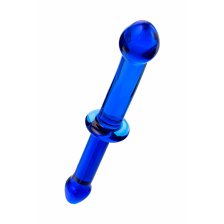Двусторонний фаллоимитатор Sexus Glass, стекло, синий, 25 см