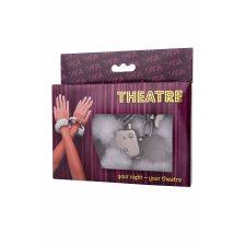 Наручники TOYFA Theatre, меховые, белые, 28 см.
