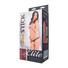 Вибратор поясной TOYFA RealStick Elite, TPR, 7 режимов вибрации, телесный, 19,5 см