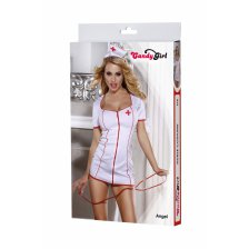 Костюм медсестры Candy Girl Angel (платье, стринги, головной убор, стетоскоп),белый, OS