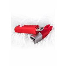 Вибратор клиторальный 4Gb USB памяти, 7 режимов вибрации, красный