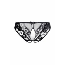 Эротические трусики Erolanta Lingerie Collection из стрейч-сетки, черные (50-52)
