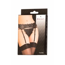 Комплект Erolanta Lingerie Collection: пояс для чулок и стринги кружевные, черные (50-52)