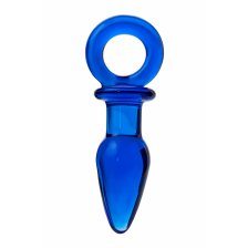 Анальная втулка Sexus Glass, стекло, синяя