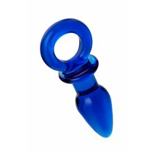 Анальная втулка Sexus Glass, стекло, синяя