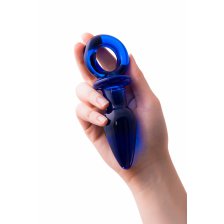 Анальная втулка Sexus Glass, стекло, синяя