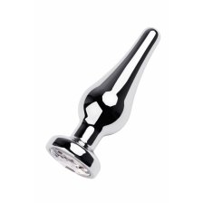 Анальный страз Metal by TOYFA, металл, серебристый, с кристаллом цвета алмаз, 10 см, Ø 3 см, 95 г