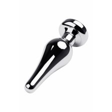 Анальный страз Metal by TOYFA, металл, серебристый, с кристаллом цвета алмаз, 10 см, Ø 3 см, 95 г