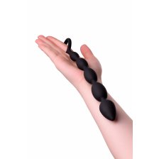 Анальная цепочка Toyfa A-toys М, силикон, черный, 27,6см