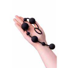 Анальная цепочка Toyfa A-toys с шариками, силикон, черный, 35,9см