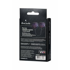 Пэстис Erolanta Lingerie Collection в форме сердец со стразами и цепочкой черно-розовые
