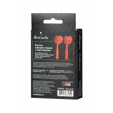 Пэстис Erolanta Lingerie Collection в форме сердец с розами и кисточками красные