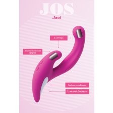 Эргономичный вибратор для двойной стимуляции JOS JAVI, розовый
