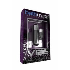Вибропуля Bathmate Vibe Bullet Chrome, перезаряжаемая, водонепроницаемая, пластик, 10 режимов вибрации, серебристая, 7.8 см