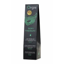 Комплект для сладких игр Orgie Lips Massage со вкусом яблока (массажное масло для поцелуев, перо и руководство),100 мл