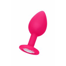 Анальная втулка POPO Pleasure by TOYFA со стразом S, силикон, розовая, 7,2 см, Ø 2,8 см, 25 г