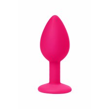 Анальная втулка POPO Pleasure by TOYFA со стразом S, силикон, розовая, 7,2 см, Ø 2,8 см, 25 г