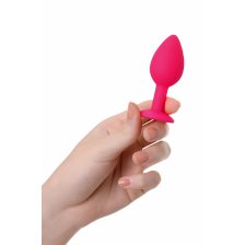 Анальная втулка POPO Pleasure by TOYFA со стразом S, силикон, розовая, 7,2 см, Ø 2,8 см, 25 г