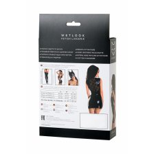 Платье Glossy Lulu из материала Wetlook, черное, M