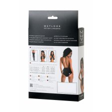 Боди Glossy Kiara из материала Wetlook, черное, L