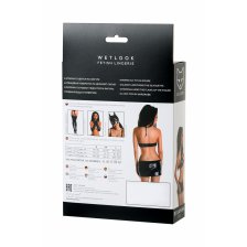 Комплект Glossy Brianna из материала Wetlook, черный, M