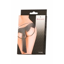 Эротические трусики Erolanta Lingerie Collection из стрейч-сетки с бантом, черные (54-56)