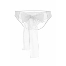 Эротические трусики Erolanta Lingerie Collection из стрейч-сетки с бантом, белые (54-56)