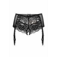 Эротические трусики-пояс Erolanta Lingerie Collection с кружевными вставками, черные (54-56)