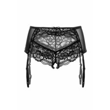 Эротические трусики-пояс Erolanta Lingerie Collection с кружевными вставками, черные (54-56)