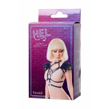 Стреп H.E.L. Kendall, текстиль + перья, чёрный, OS