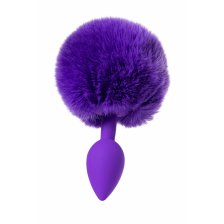 Анальная втулка с хвостом ToDo by Toyfa Sweet bunny, силикон, фиолетовая, 13 см, Ø 2,8 см, 42 г