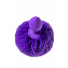 Анальная втулка с хвостом ToDo by Toyfa Sweet bunny, силикон, фиолетовая, 13 см, Ø 2,8 см, 42 г