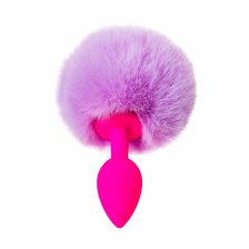 Анальная втулка с хвостом ToDo by Toyfa Sweet bunny, силикон, розово-фиолетовый, 13 см, Ø 2,8 см, 44 г