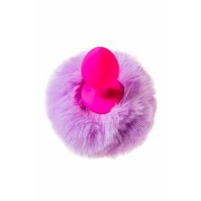 Анальная втулка с хвостом ToDo by Toyfa Sweet bunny, силикон, розово-фиолетовый, 13 см, Ø 2,8 см, 44 г
