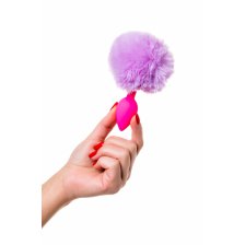 Анальная втулка с хвостом ToDo by Toyfa Sweet bunny, силикон, розово-фиолетовый, 13 см, Ø 2,8 см, 44 г