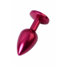 Анальный страз, TOYFA Metal, красный, с кристаллом цвета турмалин, 7,2 см, Ø2,8 см, 50 г