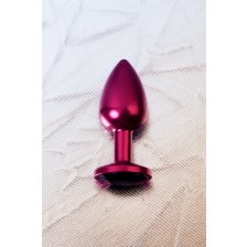 Анальный страз, TOYFA Metal, красный, с кристаллом цвета турмалин, 7,2 см, Ø2,8 см, 50 г
