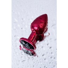 Анальный страз, TOYFA Metal, красный, с кристаллом цвета турмалин, 7,2 см, Ø2,8 см, 50 г