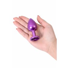 Анальный страз Metal by TOYFA, металл, фиолетовый, с кристалом цвета аметист 8,2 см, Ø3,4 см, 85 г.