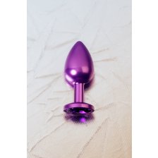 Анальный страз Metal by TOYFA, металл, фиолетовый, с кристалом цвета аметист 8,2 см, Ø3,4 см, 85 г.