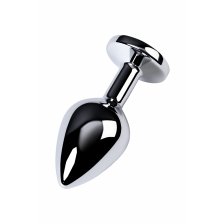 Анальный страз Metal by TOYFA, металл, серебристый, с кристаллом цвета турмалин, 8 см, Ø 3,4 см, 85 г