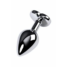 Анальный страз Metal by TOYFA, металл, серебристый, с кристаллом цвета аметист, 8 см, Ø 3,4 см, 85 г