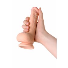 Реалистичный вибратор TOYFA RealStick Elite Vibro, TPR, телесный, 7 режимов вибрации, 18,5 см